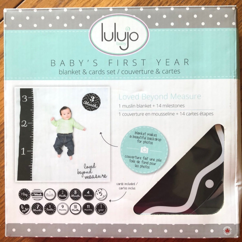 lulujo baby - baby’s first year blanket and cards